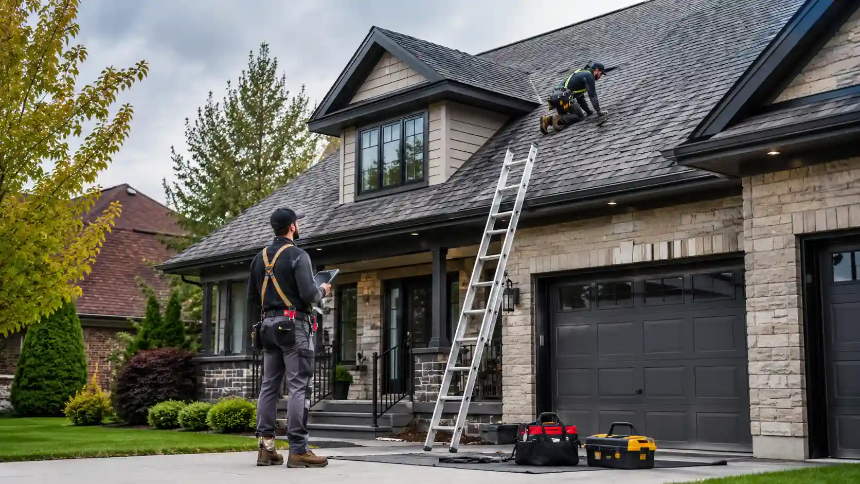 Roof inspection before solar panel installation